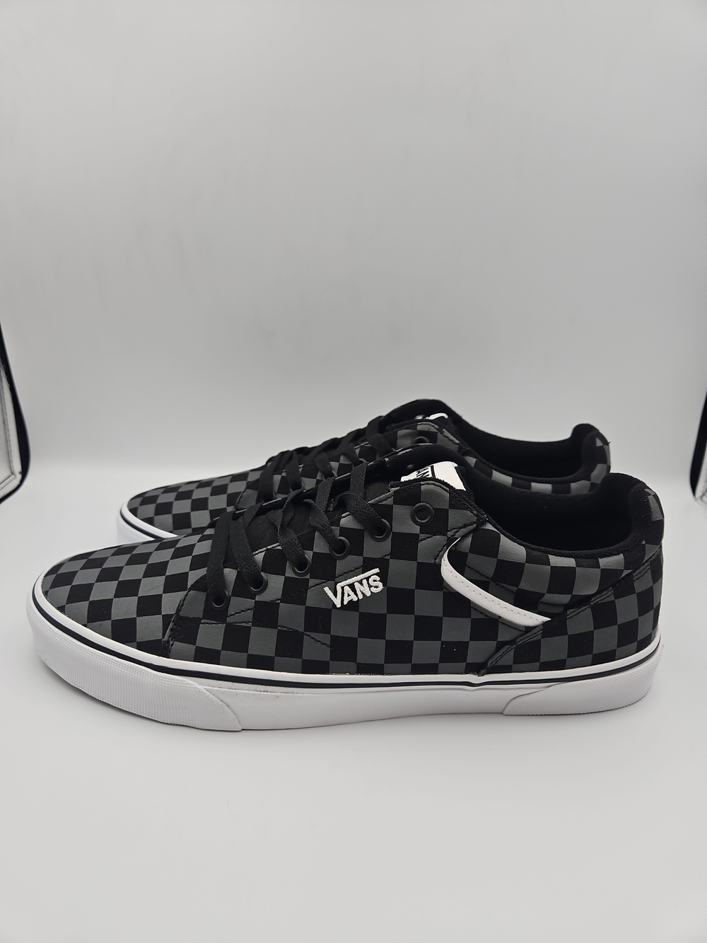 Vans Black & Gray Checkerboard Low-Top Sneakers